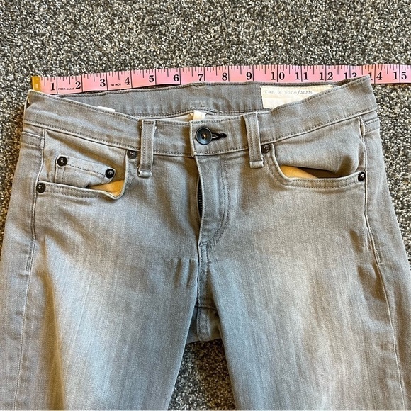 Rag & Bone Dre Grey Low Rise Skinny Raw Hem Jeans size 24 - Picture 7 of 11